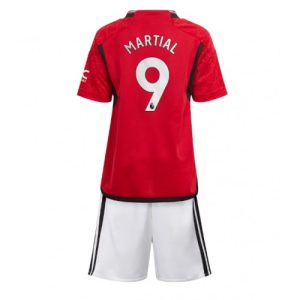 Manchester United Fotballdrakt Barn Anthony Martial #9 Hjemmedrakt 2023-24 Kortermet (+ Korte bukser)