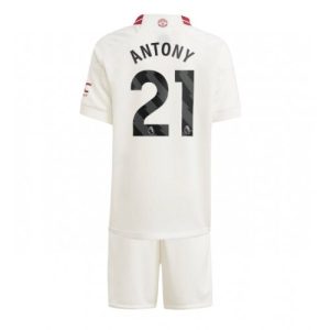 Manchester United Fotballdrakt Barn Antony #21 Tredjedrakt 2023-24 Kortermet (+ Korte bukser)