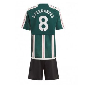 Manchester United Fotballdrakt Barn Bruno Fernandes #8 Bortedrakt 2023-24 Kortermet (+ Korte bukser)