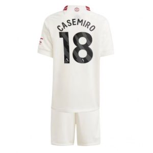 Manchester United Fotballdrakt Barn Casemiro #18 Tredjedrakt 2023-24 Kortermet (+ Korte bukser)