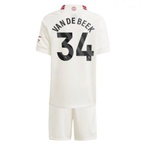 Manchester United Fotballdrakt Barn Donny van de Beek #34 Tredjedrakt 2023-24 Kortermet (+ Korte bukser)