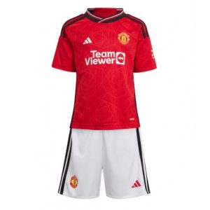 Manchester United Fotballdrakt Barn Hjemmedrakt 2023-24 Kortermet (+ Korte bukser)