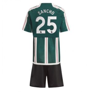 Manchester United Fotballdrakt Barn Jadon Sancho #25 Bortedrakt 2023-24 Kortermet (+ Korte bukser)