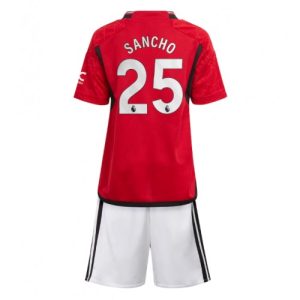 Manchester United Fotballdrakt Barn Jadon Sancho #25 Hjemmedrakt 2023-24 Kortermet (+ Korte bukser)