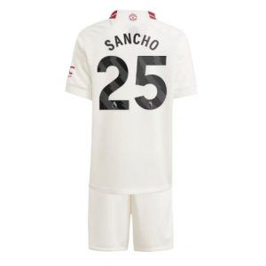 Manchester United Fotballdrakt Barn Jadon Sancho #25 Tredjedrakt 2023-24 Kortermet (+ Korte bukser)