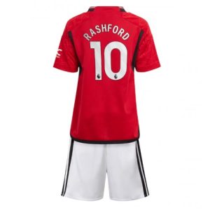 Manchester United Fotballdrakt Barn Marcus Rashford #10 Hjemmedrakt 2023-24 Kortermet (+ Korte bukser)