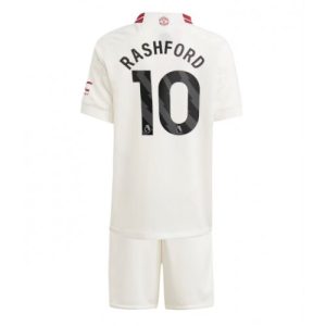Manchester United Fotballdrakt Barn Marcus Rashford #10 Tredjedrakt 2023-24 Kortermet (+ Korte bukser)