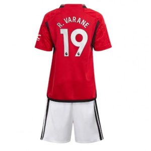 Manchester United Fotballdrakt Barn Raphael Varane #19 Hjemmedrakt 2023-24 Kortermet (+ Korte bukser)