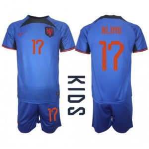 Nederland Fotballdrakt Barn Daley Blind #17 Bortedrakt VM 2022 Kortermet (+ Korte bukser)