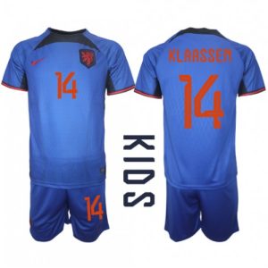 Nederland Fotballdrakt Barn Davy Klaassen #14 Bortedrakt VM 2022 Kortermet (+ Korte bukser)