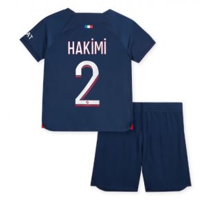 Paris Saint-Germain Fotballdrakt Barn Achraf Hakimi #2 Hjemmedrakt 2023-24 Kortermet (+ Korte bukser)