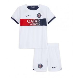 Paris Saint-Germain Fotballdrakt Barn Bortedrakt 2023-24 Kortermet (+ Korte bukser)