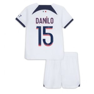 Paris Saint-Germain Fotballdrakt Barn Danilo Pereira #15 Bortedrakt 2023-24 Kortermet (+ Korte bukser)
