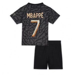 Paris Saint-Germain Fotballdrakt Barn Kylian Mbappe #7 Tredjedrakt 2023-24 Kortermet (+ Korte bukser)