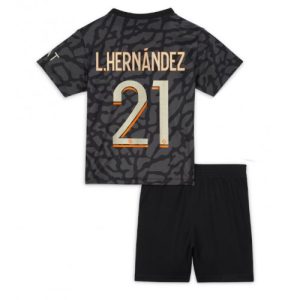 Paris Saint-Germain Fotballdrakt Barn Lucas Hernandez #21 Tredjedrakt 2023-24 Kortermet (+ Korte bukser)