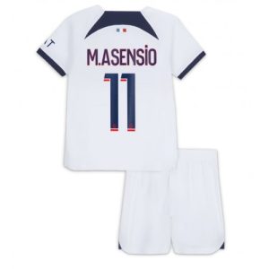 Paris Saint-Germain Fotballdrakt Barn Marco Asensio #11 Bortedrakt 2023-24 Kortermet (+ Korte bukser)
