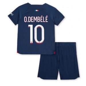 Paris Saint-Germain Fotballdrakt Barn Ousmane Dembele #10 Hjemmedrakt 2023-24 Kortermet (+ Korte bukser)