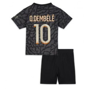 Paris Saint-Germain Fotballdrakt Barn Ousmane Dembele #10 Tredjedrakt 2023-24 Kortermet (+ Korte bukser)