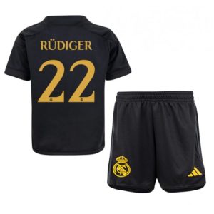 Real Madrid Fotballdrakt Antonio Rudiger #22 Tredjedrakt Barn 2023-24 Kortermet (+ Korte bukser)