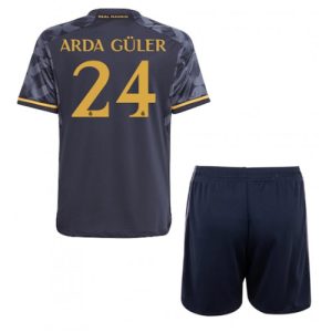 Real Madrid Fotballdrakt Arda Guler #24 Bortedrakt Barn 2023-24 Kortermet (+ Korte bukser)