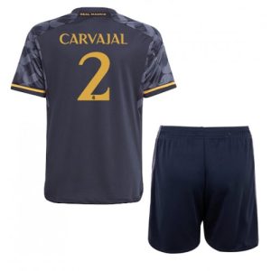 Real Madrid Fotballdrakt Daniel Carvajal #2 Bortedrakt Barn 2023-24 Kortermet (+ Korte bukser)