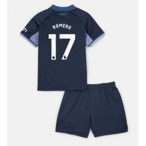 Tottenham Hotspur Fotballdrakt Barn Cristian Romero #17 Bortedrakt 2023-24 Kortermet (+ Korte bukser)