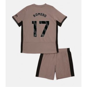 Tottenham Hotspur Fotballdrakt Barn Cristian Romero #17 Tredjedrakt 2023-24 Kortermet (+ Korte bukser)