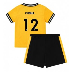 Wolves Fotballdrakt Barn Matheus Cunha #12 Hjemmedrakt 2023-24 Kortermet (+ Korte bukser)
