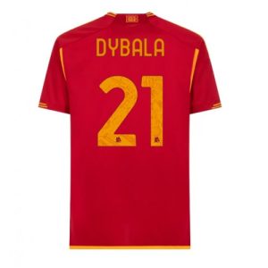AS Roma Fotballdrakt Herre Paulo Dybala #21 Hjemmedrakt 2023-24 Kortermet