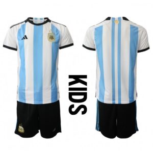 Argentina Fotballdrakt Barn Hjemmedrakt VM 2022 Kortermet (+ Korte bukser)