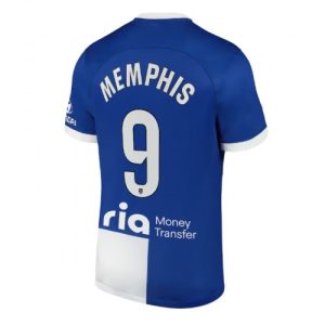 Atletico Madrid Fotballdrakt Herre Memphis Depay #9 Bortedrakt 2023-24 Kortermet