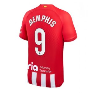 Atletico Madrid Fotballdrakt Herre Memphis Depay #9 Hjemmedrakt 2023-24 Kortermet