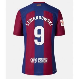 Barcelona Fotballdrakt Herre Robert Lewandowski #9 Hjemmedrakt 2023-24 Kortermet