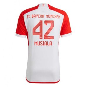 Bayern Munich Fotballdrakt Herre Jamal Musiala #42 Hjemmedrakt 2023-24 Kortermet
