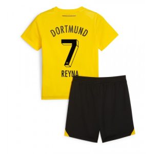 Borussia Dortmund Fotballdrakt Barn Giovanni Reyna #7 Hjemmedrakt 2023-24 Kortermet (+ Korte bukser)