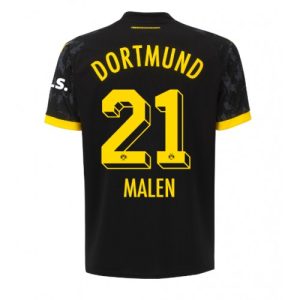 Borussia Dortmund Fotballdrakt Herre Donyell Malen #21 Bortedrakt 2023-24 Kortermet