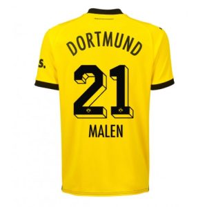 Borussia Dortmund Fotballdrakt Herre Donyell Malen #21 Hjemmedrakt 2023-24 Kortermet