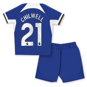Chelsea Fotballdrakt Barn Ben Chilwell #21 Hjemmedrakt 2023-24 Kortermet (+ Korte bukser)