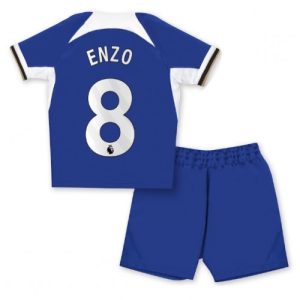 Chelsea Fotballdrakt Barn Enzo Fernandez #8 Hjemmedrakt 2023-24 Kortermet (+ Korte bukser)