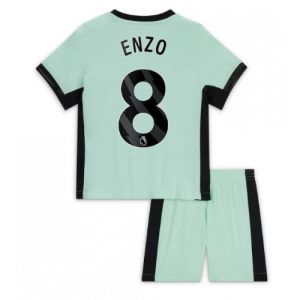Chelsea Fotballdrakt Barn Enzo Fernandez #8 Tredjedrakt 2023-24 Kortermet (+ Korte bukser)