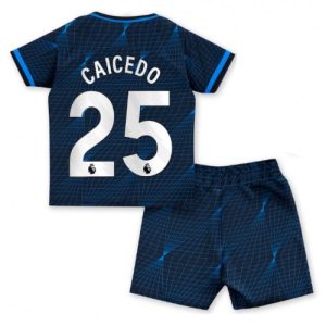 Chelsea Fotballdrakt Barn Moises Caicedo #25 Bortedrakt 2023-24 Kortermet (+ Korte bukser)
