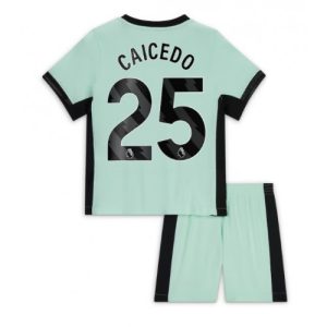 Chelsea Fotballdrakt Barn Moises Caicedo #25 Tredjedrakt 2023-24 Kortermet (+ Korte bukser)