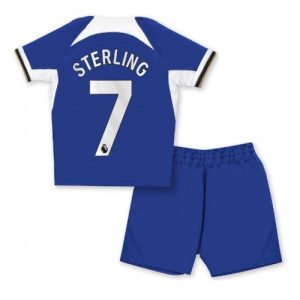 Chelsea Fotballdrakt Barn Raheem Sterling #7 Hjemmedrakt 2023-24 Kortermet (+ Korte bukser)