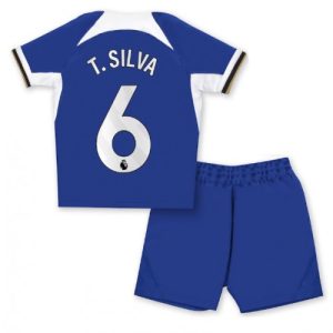 Chelsea Fotballdrakt Barn Thiago Silva #6 Hjemmedrakt 2023-24 Kortermet (+ Korte bukser)