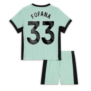 Chelsea Fotballdrakt Barn Wesley Fofana #33 Tredjedrakt 2023-24 Kortermet (+ Korte bukser)