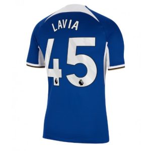 Chelsea Fotballdrakt Herre Romeo Lavia #45 Hjemmedrakt 2023-24 Kortermet