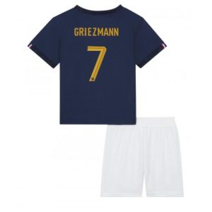 Frankrike Fotballdrakt Barn Antoine Griezmann #7 Hjemmedrakt VM 2022 Kortermet (+ Korte bukser)