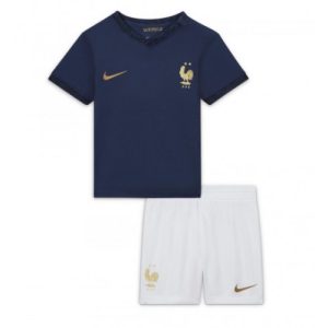 Frankrike Fotballdrakt Barn Hjemmedrakt VM 2022 Kortermet (+ Korte bukser)