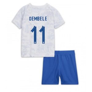 Frankrike Fotballdrakt Barn Ousmane Dembele #11 Bortedrakt VM 2022 Kortermet (+ Korte bukser)