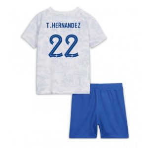 Frankrike Fotballdrakt Barn Theo Hernandez #22 Bortedrakt VM 2022 Kortermet (+ Korte bukser)